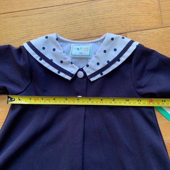 Jodee Fashions Navy Blue & Polka Dot Dress – Size 24 Months (New with Tags) - Picture 7 of 12